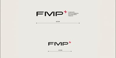 Exemplo de espaçamento e proporções corretas da identidade visual